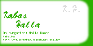 kabos halla business card